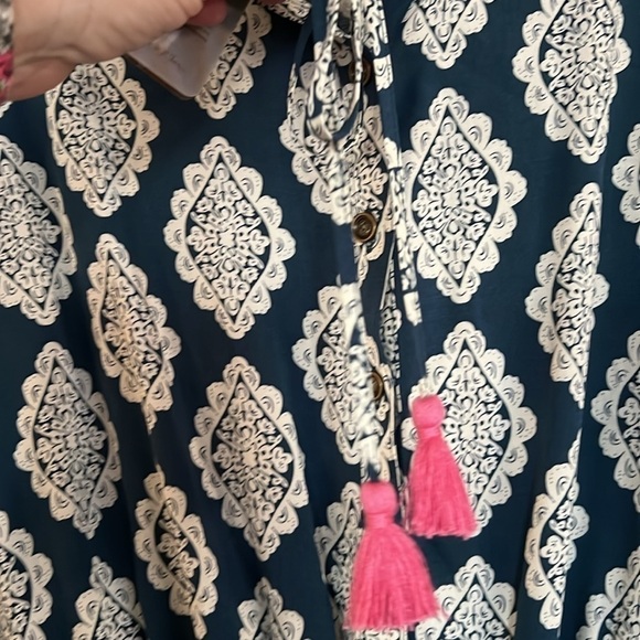 MATILDA JANE Brilliant Daydream On the Fringe Navy/White Romper,Sz Medium, NWT. - Picture 9 of 12